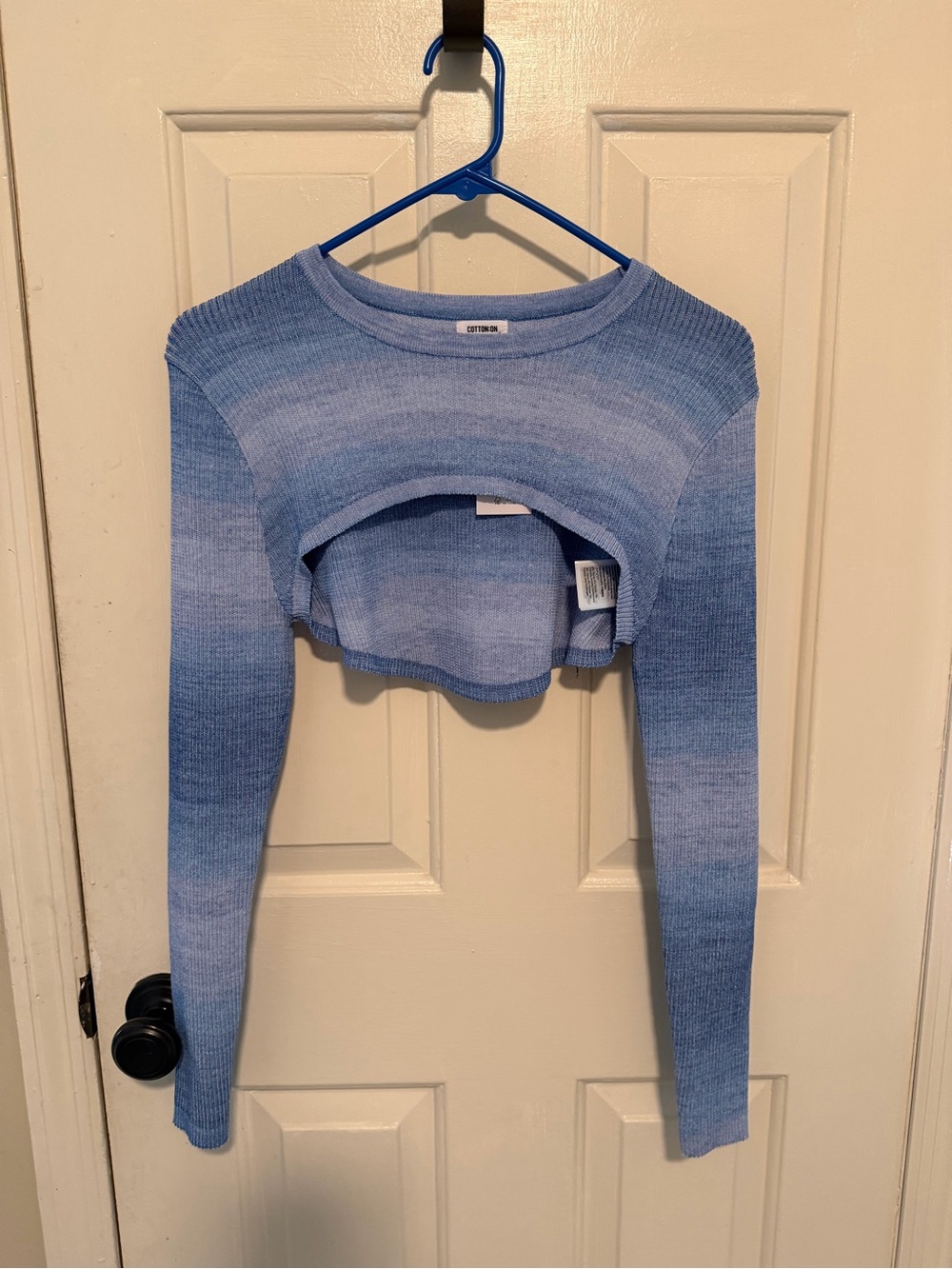 Cotton On Rib Pullover Shrug – Horizon Blue Ombre – M/L NWT